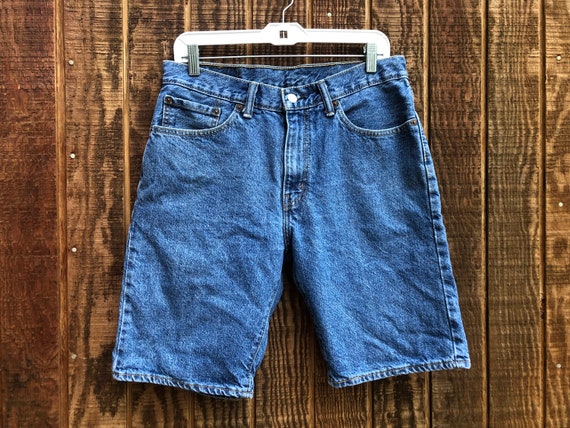 levis size 32 Vintage blue denim jean shorts 505's - image 1
