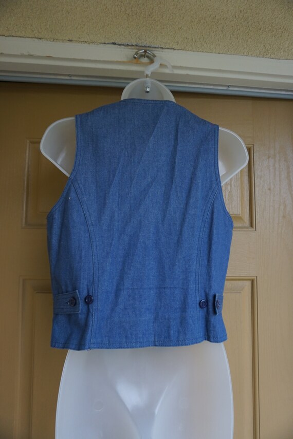 Arrow pockets Denim vest Vintage 1970s or 80s jea… - image 5