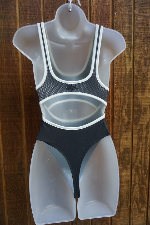 THONG  black leotard size XS - image 7