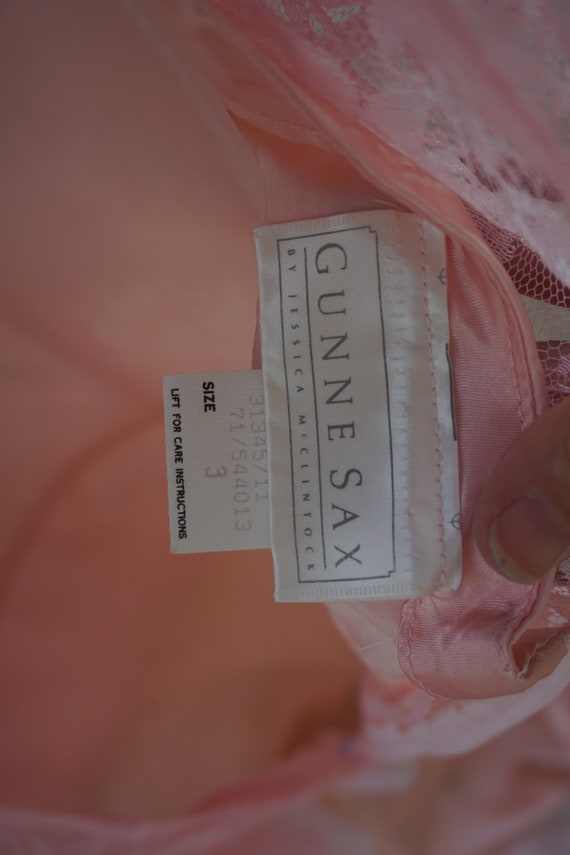 Gunne Sax Dress pastel pink Lace Overlay size 3 - image 7