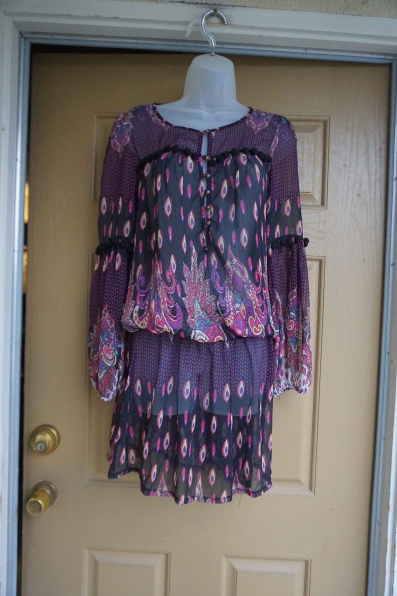 Bebe Sheer Drop Waist Dress Overlay Size Medium Loose Fit - Etsy