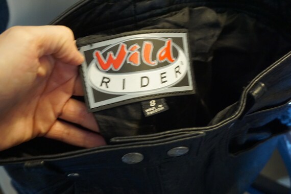 Wild Rider size 8 High Waisted Black Leather Pants - image 9