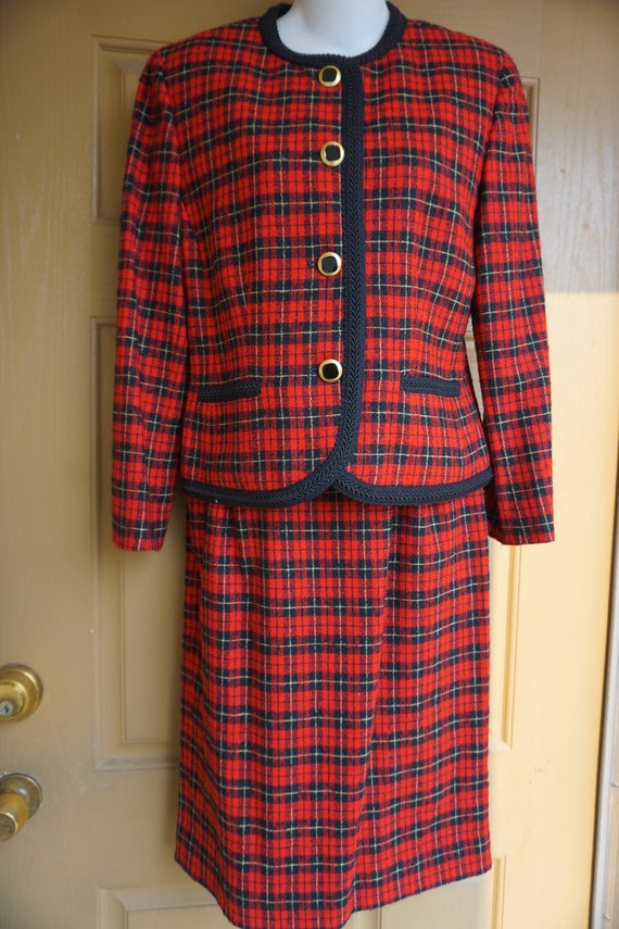 PENDLETON Vintage size 6 red and black suit wool … - image 4