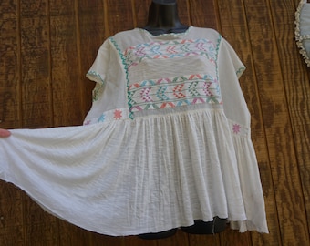 Women's Free People Sz M Boho Chic Peacock Blue Green Solid Peasant Dress  Top Tunic Side Pockets Relaxed Fit - Etsy