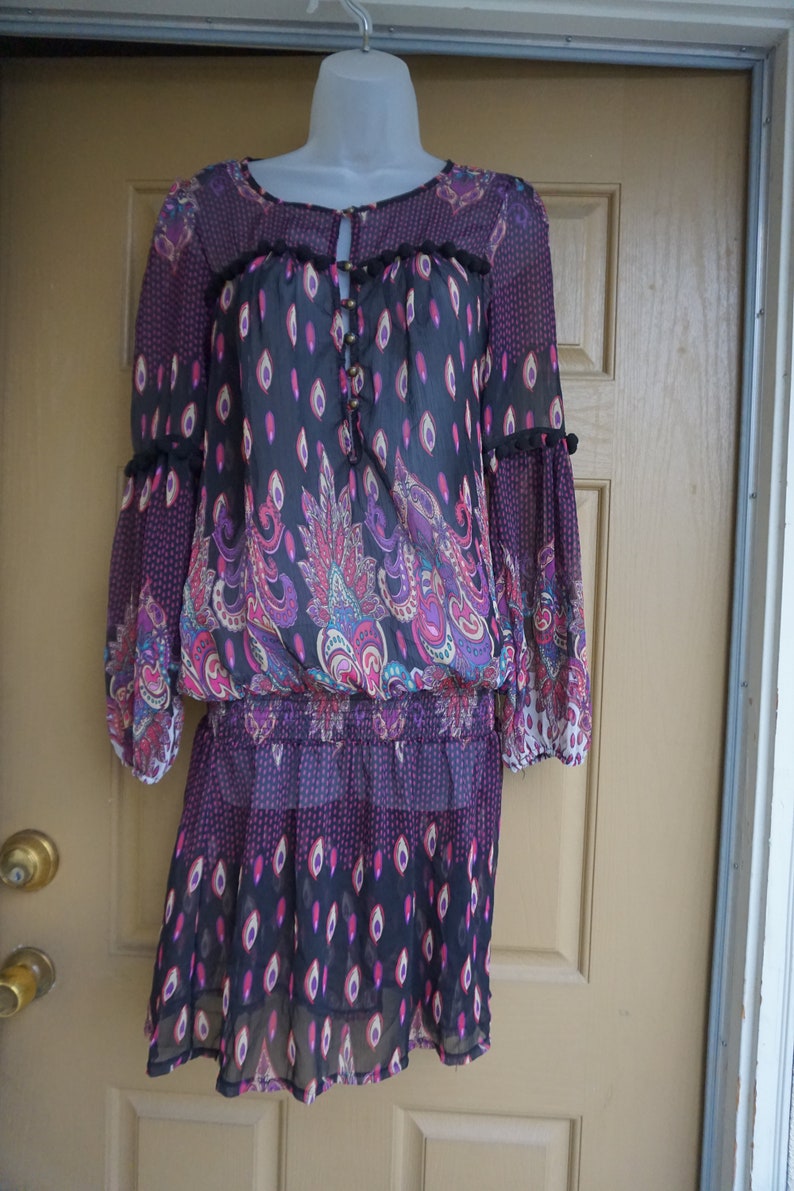 Bebe Sheer Drop Waist Dress Overlay Size Medium Loose Fit - Etsy