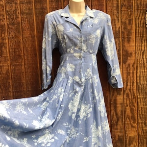 Act 2 90s floral dress size large 1990s fitted