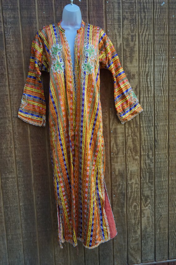 Long striped embroidered ethnic jacket - image 5