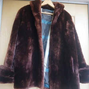 Vintage 60s Shearling Fur Womens Coat Large XL Size Heavy Warm - Etsy