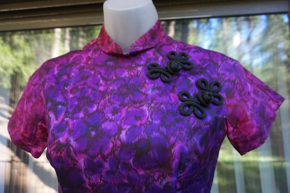 Cheongsam Asian inspired purple dress small or XS - image 1