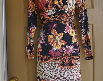 Roberto Cavalli Size Large stretchy floral dress