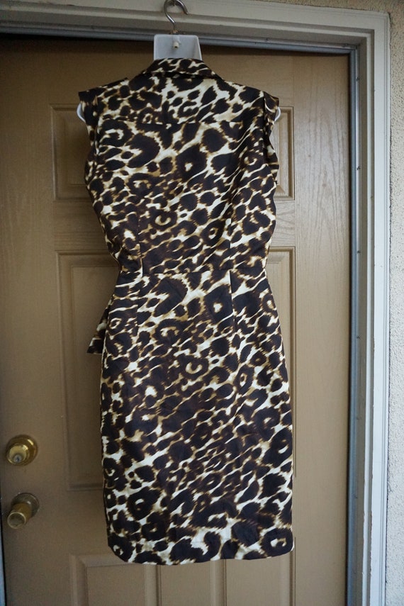 Saks Fifth Avenue Cheetah Cat print dress Medium … - image 7