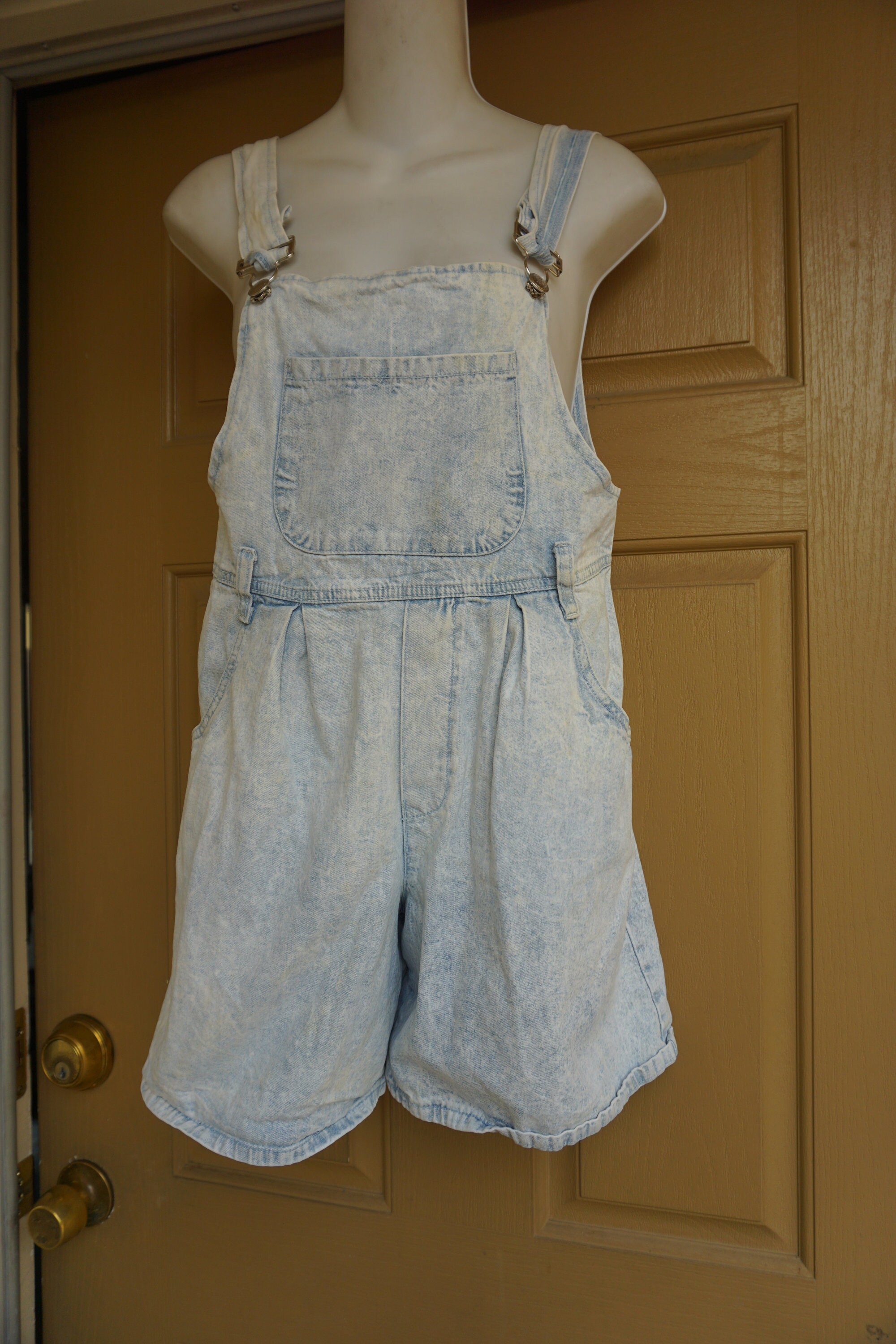 SHORTS Vintage 1990s pastel blue shorts overalls size S Small | Etsy