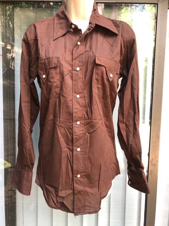 Vintage FENTON Small mens snap up collared shirt … - image 2