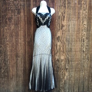 Badgley Mischka Lace Overlay Long Mermaid Cut Dress Small Size 2 - Etsy