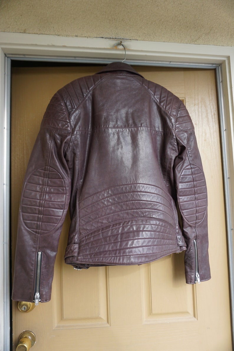 Brown Leather Motorcycle / Biker Jacket MENS Size Large - Etsy