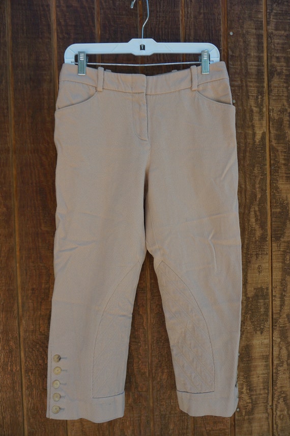 ALEXANDER MCQUEEN beige capri pants brown size 40… - image 2