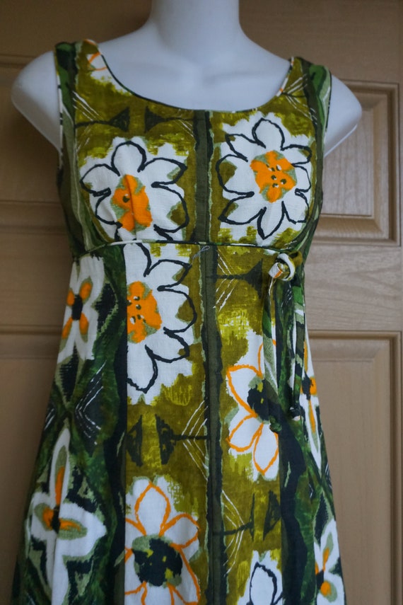 Vintage 1970s floral maxi dress 70s XS XXS extra … - image 3