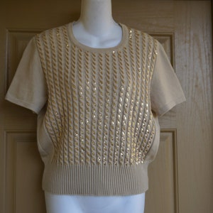 Vintage 90s 1990s ESCADA by Margaretha Ley 38 sweater with  gold sparkle