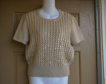 Vintage 90s 1990s ESCADA by Margaretha Ley 38 sweater with  gold sparkle