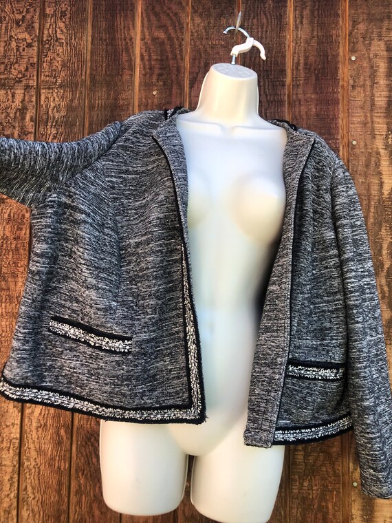 Talbots open front jacket size 2Xp gray and black… - image 8