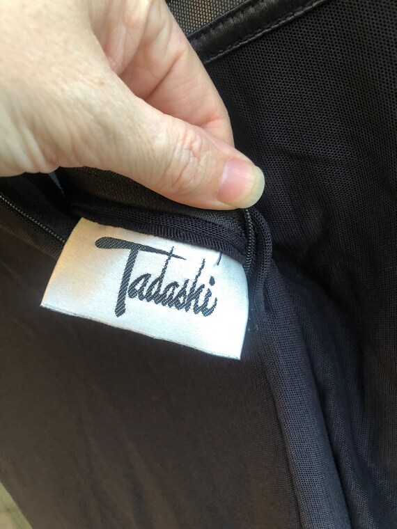 Tadashi black dress size large sheer - image 8