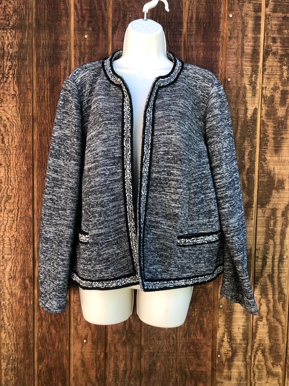 Talbots open front jacket size 2Xp gray and black… - image 1