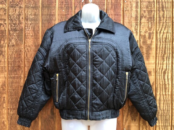 Vintage 1990s solid black Rainbow West jacket Lad… - image 4