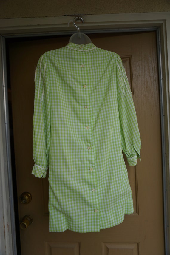 Gingham long sleeve mini dress size estimated as … - image 7