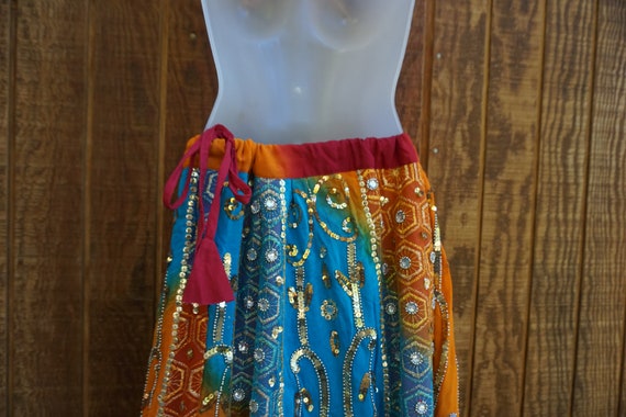 Bollywood Vintage one size beaded maxi skirt boho… - image 8