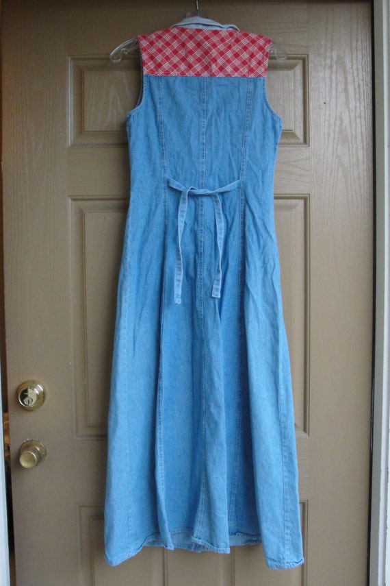 Vintage floral and denim dress size  small by PG … - image 3
