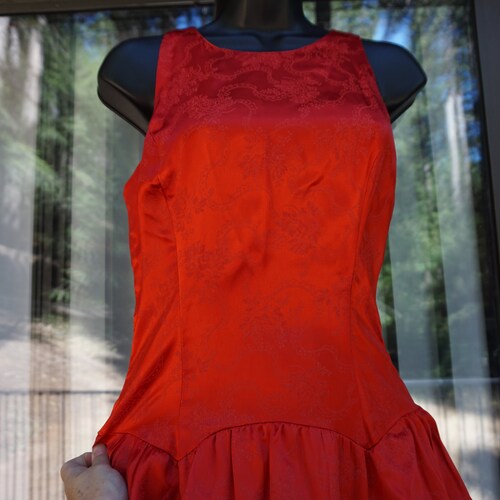 Gunne sax size 5 small sleeveless party dress 80s 90s Jessica McClintock low shops waist keyhole back
