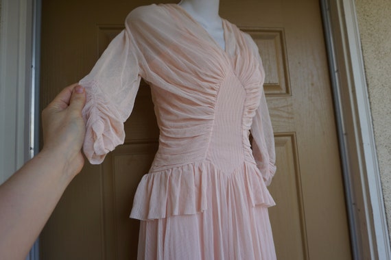 Large 1930s or 40s dress with side metal hook eye… - image 1