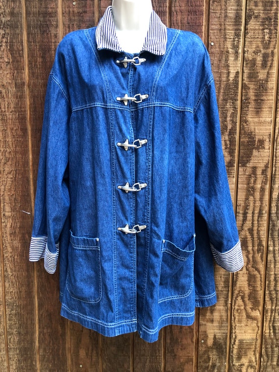 Carole Little 20W Vintage Denim Jean shirt / jack… - image 2