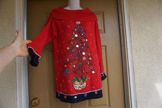 Victoria Jones Vintage ugly Christmas sweater tree