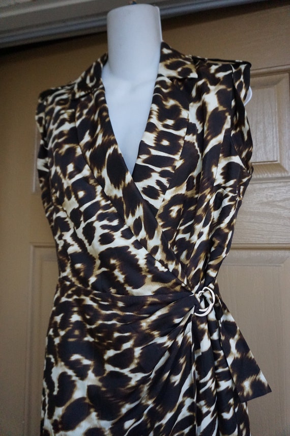 Saks Fifth Avenue Cheetah Cat print dress Medium … - image 4