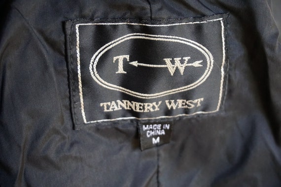 Tannery West Black Leather Vest Medium Sleeveless… - image 10