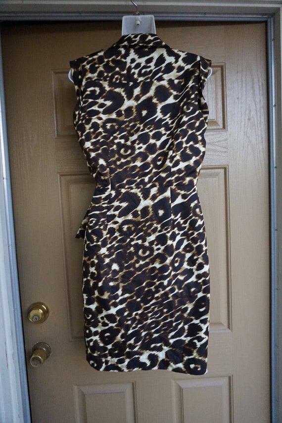 Saks Fifth Avenue Cheetah Cat print dress Medium … - image 8