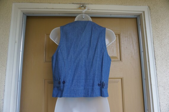 Arrow pockets Denim vest Vintage 1970s or 80s jea… - image 4