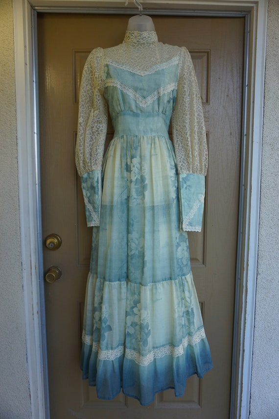 Gunne sax size 13 large ombre prairie lace maxi d… - image 3