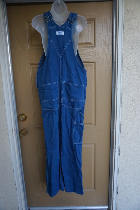 Vintage  blue denim Liberty overalls size 36 X 32 - image 7