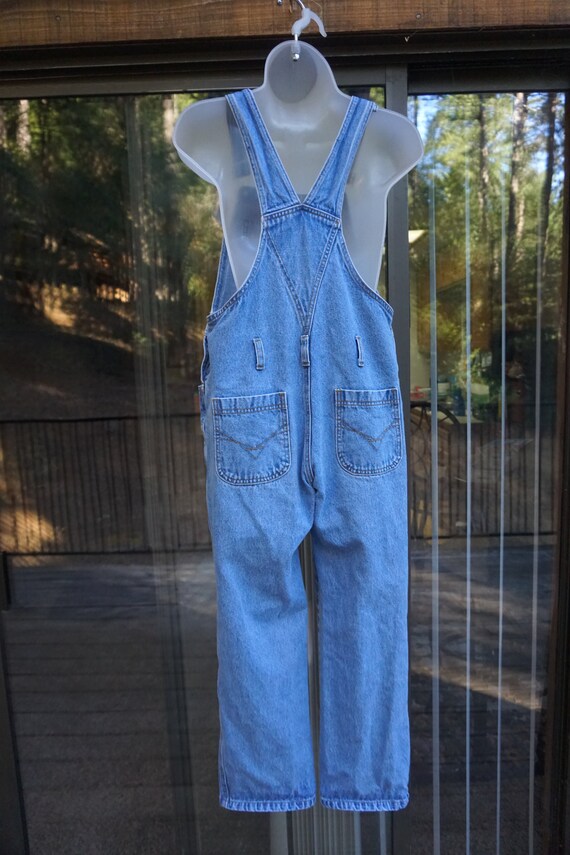 Vintage 90s light blue denim BAIT overalls with M… - image 9