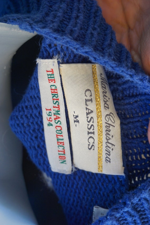 Vintage Christmas knit sweater Medium 1994 90s 19… - image 10