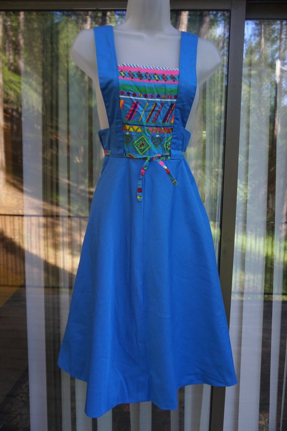 Vintage 70s size small apron style dress - image 2