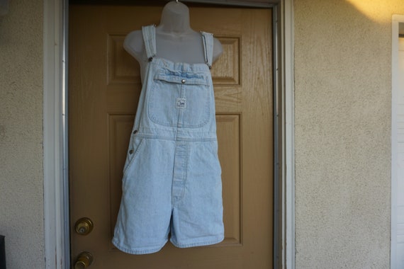 Vintage 1990s blue LEE shorts overalls size M Med