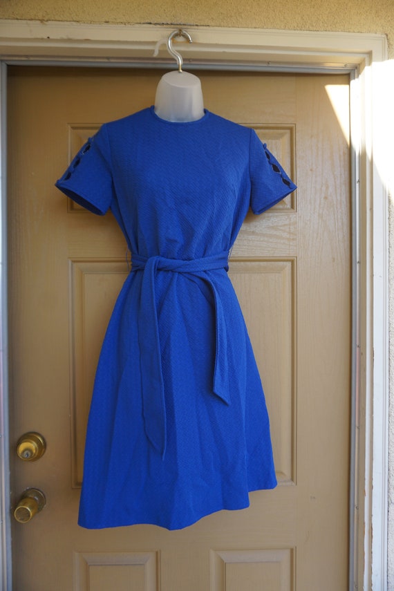 Vintage blue 1970s dress size medium to large - image 2