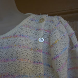 Vintage 1980s or 90s pastel heavy knit sweater size Medium image 2