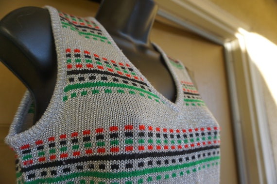Shimmer knit sweater vest Vintage by Pronto size … - image 3