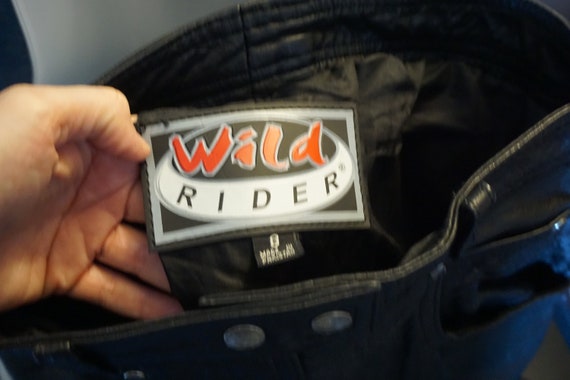 Wild Rider size 8 High Waisted Black Leather Pants - image 10