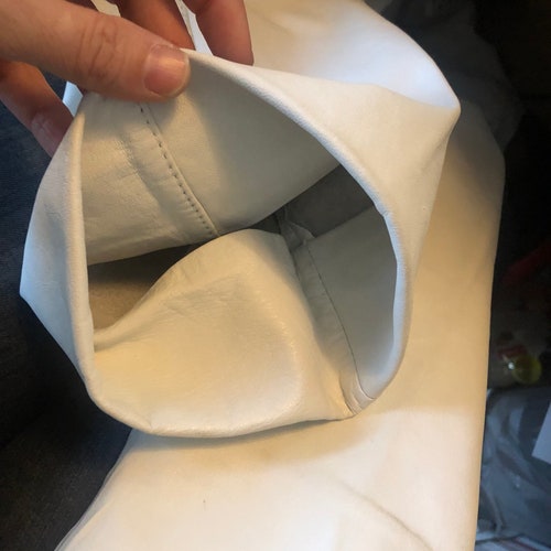 Jean Pierre vintage white leather pants labeled size 38 High Waisted 90s 1990s shops pleated