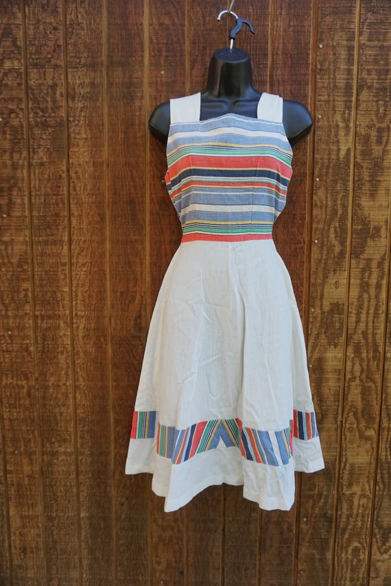 Vintage 1970s or 80s short sun dress 70s size est… - image 3